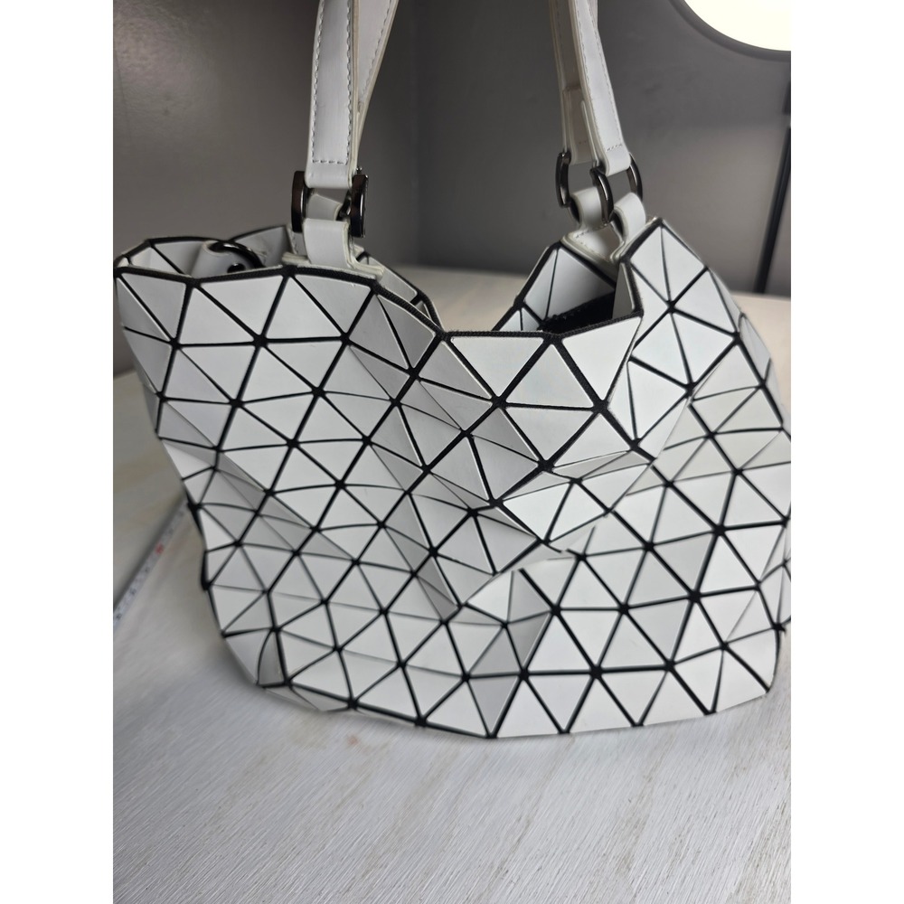 MW Geometric Triangle Tote Bag White Black Modern Minimalist Y2K Futuristic